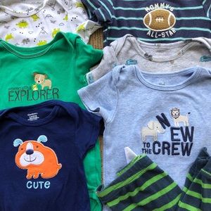 Adorable Boys 12 months 7 piece onesies bundle